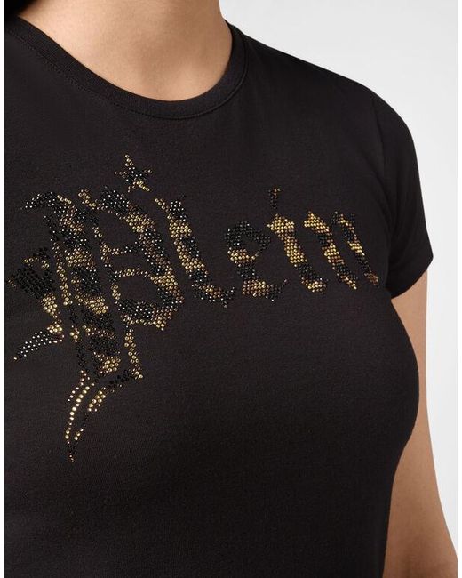 Philipp Plein Black Logo Details T-Shirt