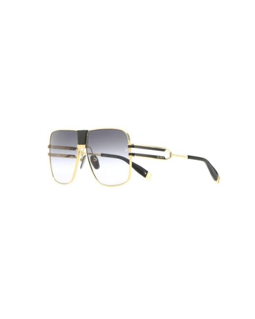 Balmain White Gradient Lens Logo Sunglasses