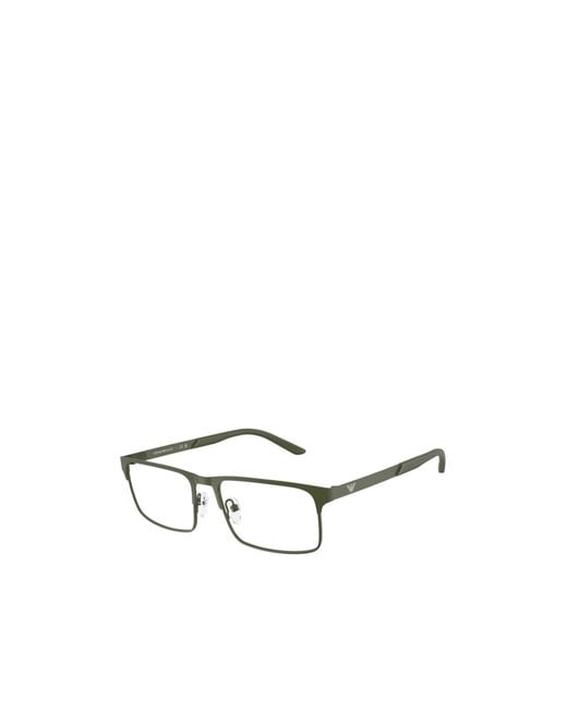 Emporio Armani White Rectangular Frame Glasses for men