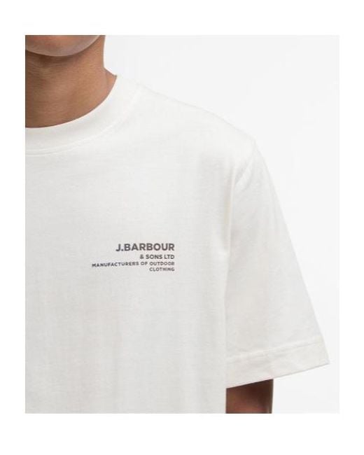 Barbour White Short-Sleeved T-Shirt for men