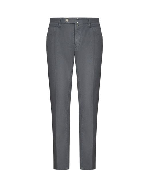 Incotex Gray Mid-Rise Straight-Leg Chinos for men