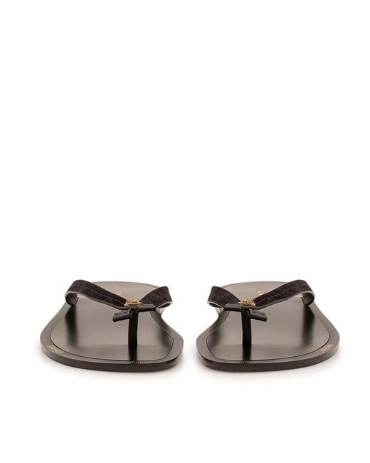 Versace White Logo-Detailed Flip Flops