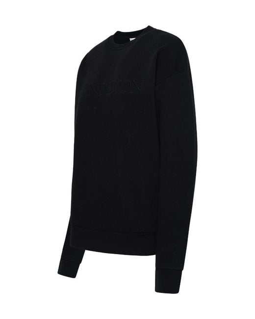 J.W. Anderson Black Jw Anderson Logo Embroidered Crewneck Sweatshirt