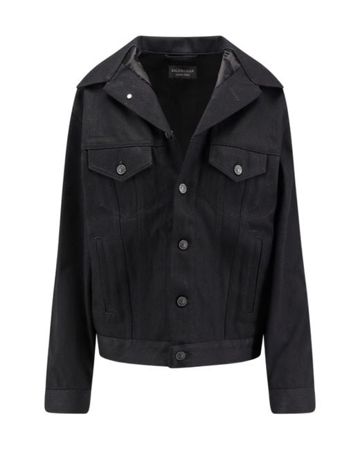 Balenciaga Black Giacca Di Jeans Standing