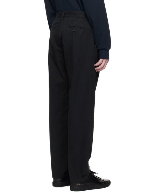 A.P.C. Black Button-Closure Straight-Leg Trousers for men