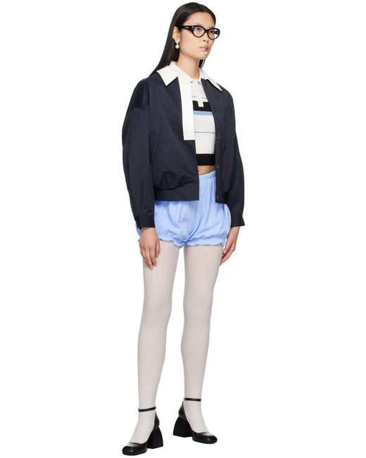ShuShu/Tong Blue Lotus Leaf Fringed Shorts