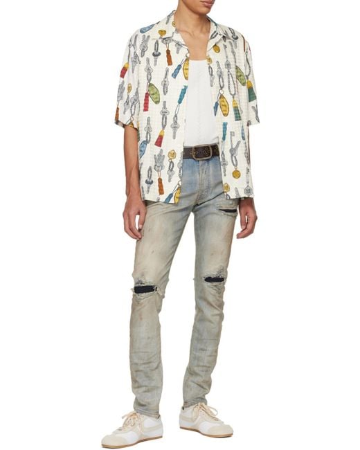 Amiri Gray Mx1 Skinny Distressed Jeans for men