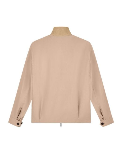 Emporio Armani Natural Corduroy-Collar Zip-Up Bomber Jacket for men