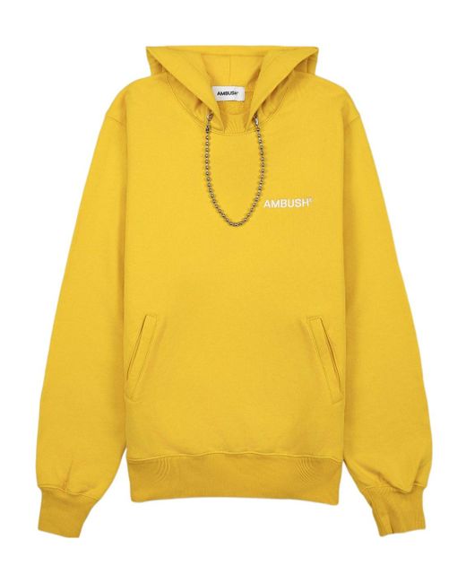 Ambush Yellow Ballchain Hoodie for men