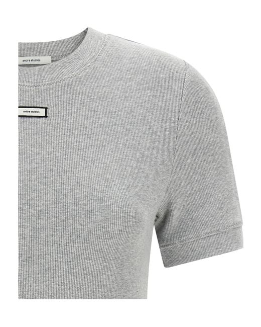 Entire studios Gray Lounge Ribbed Logo T-Shirt