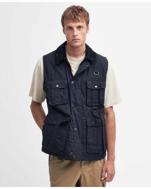 Barbour Blue Sleeveless Vest for men