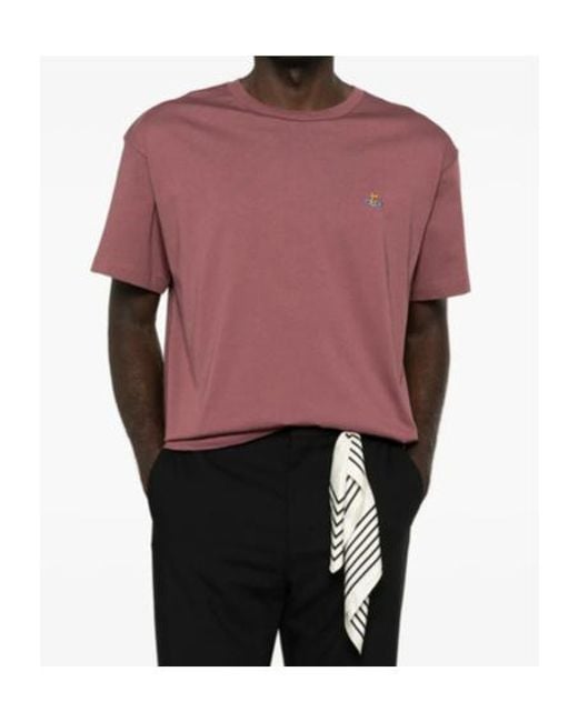 Vivienne Westwood Purple Orb-Embroidered T-Shirt for men