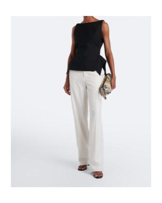 Rohe White Wool-Blend Wide-Leg Pants
