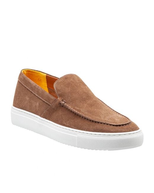 Doucal's Brown Round Toe Casual Shoes for men