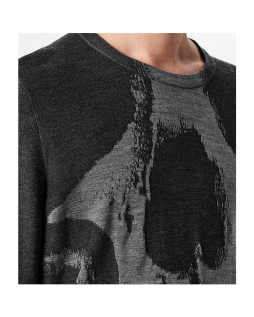 McQueen Gray Crew Neck Long-Sleeve Knit Sweater for men