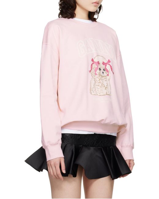 Ganni Pink Poodle Sweatshirt