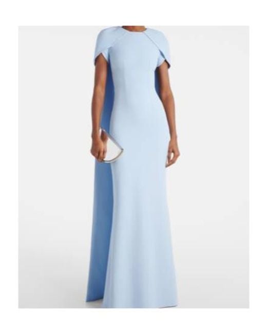 Safiyaa Blue Shawl Crepe Dress