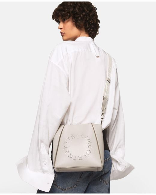 Stella McCartney Gray Logo Square Crossbody Bag