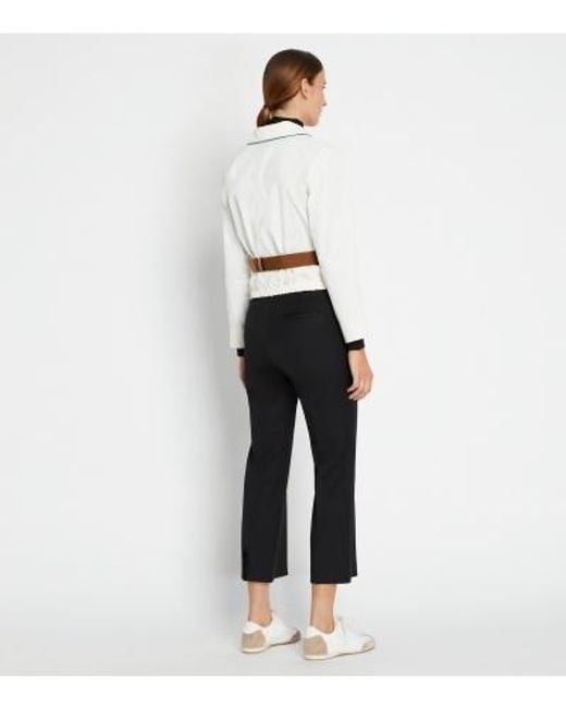 Tory Burch Black Cropped Straight Leg Trousers