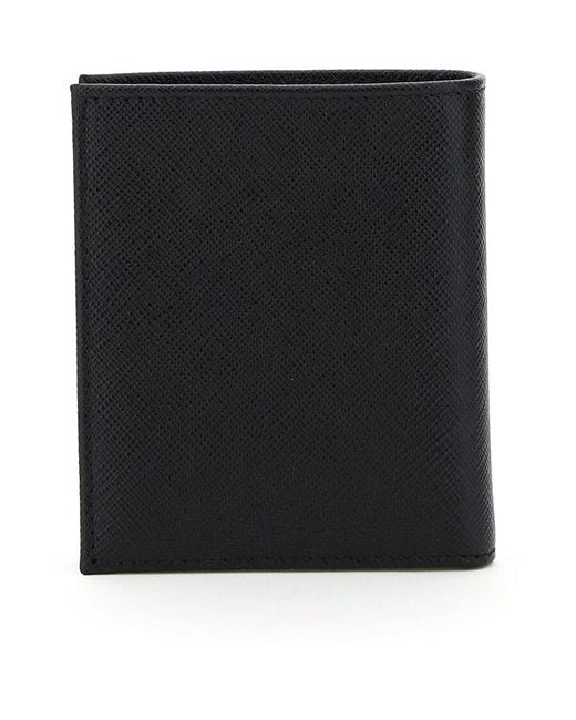 Prada Black Triangle Logo Bifold Wallet for men