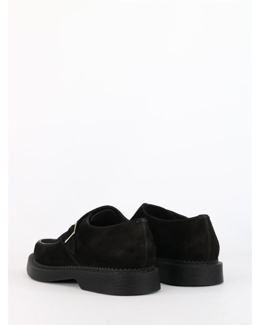 Saint Laurent Black Buckle-Fastening Almond-Toe Loafers for men