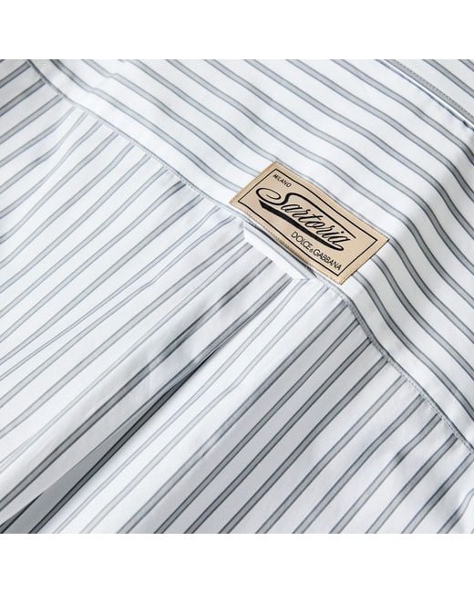 McQueen White Striped Long-Sleeve Shirt for men
