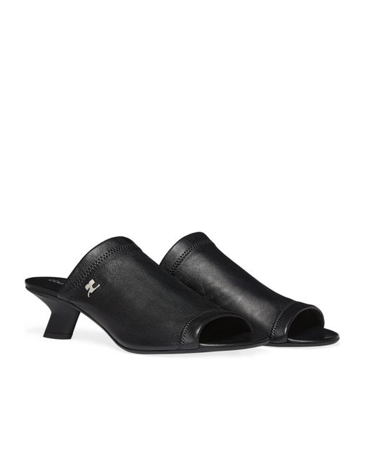 Courreges Black Wet Stretch Mules