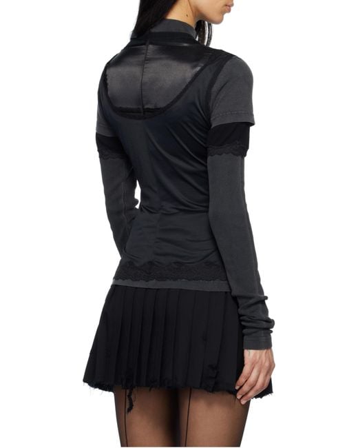 Balenciaga Black Layered Long-Sleeved Top