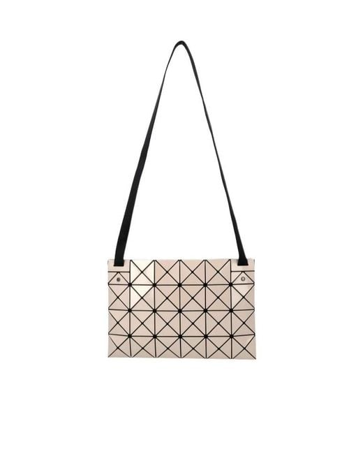 Issey Miyake White Geometric Pattern Crossbody Bag
