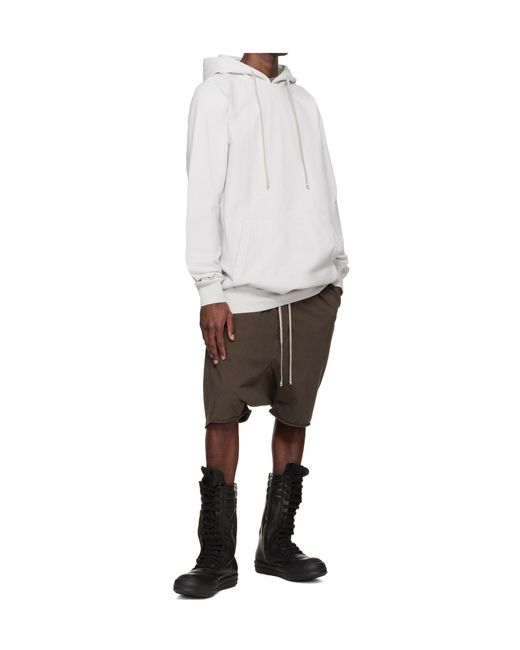 Rick Owens White Temple Hoodie for men
