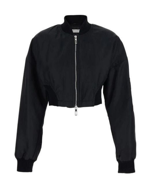 Sportmax Black Cropped Bomber Jacket