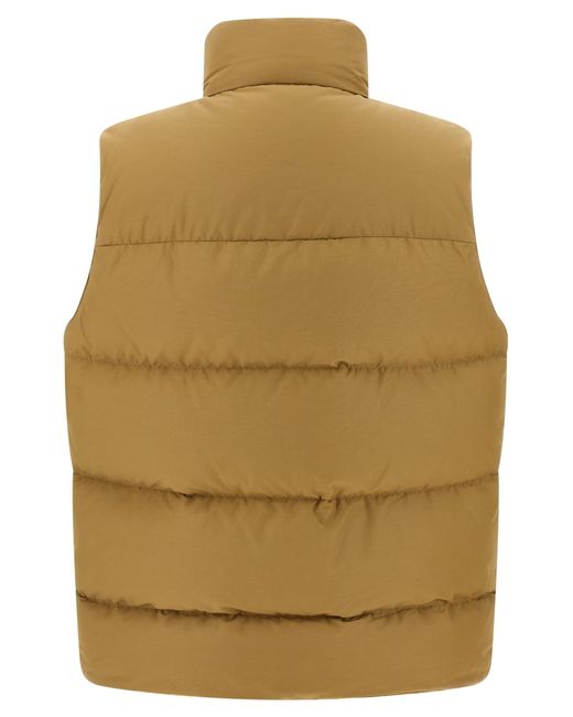 Prada Natural Button-Up Quilted Down Gilet