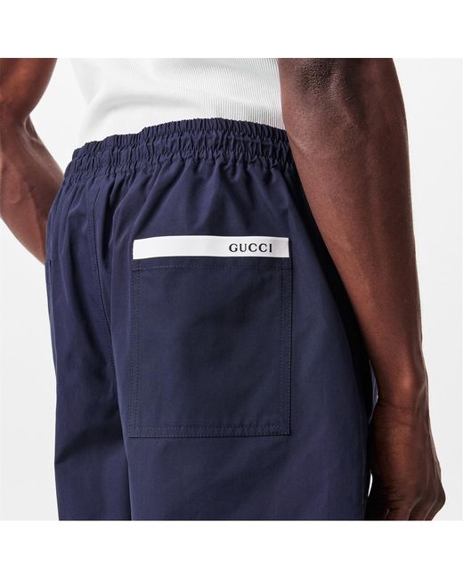 Gucci Blue Elastic Waist Shorts for men