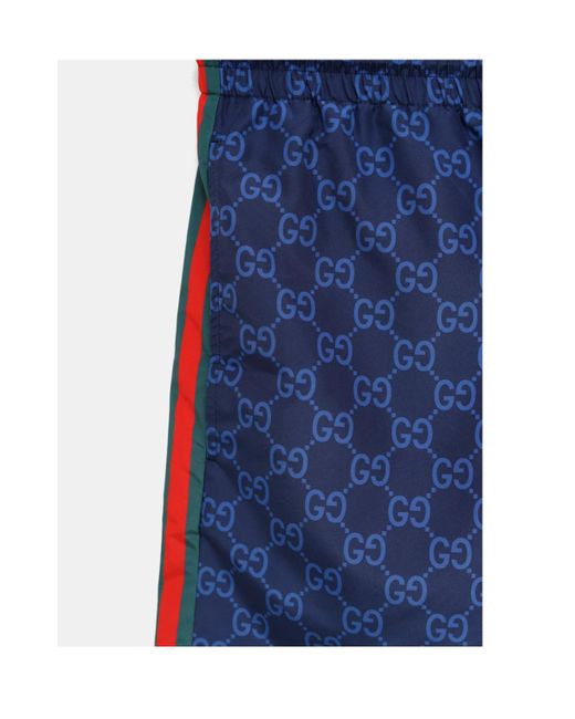 Gucci Blue Gg Print Swim Short For for men