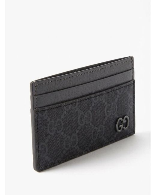 Gucci Gray Gg Supreme Card Holder for men