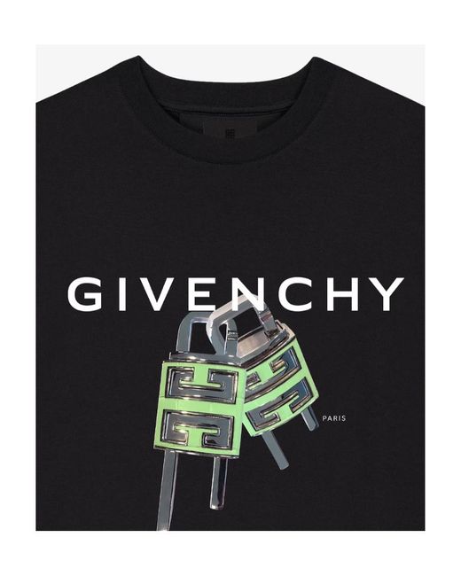 Givenchy Black 4G Lock Slim Fit T-Shirt for men