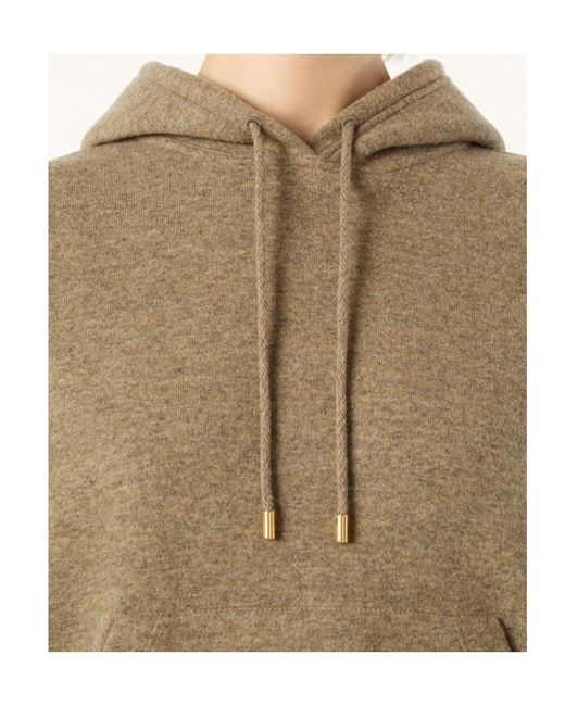 Loro Piana Natural Drawstring Knitted Hooded Jumper