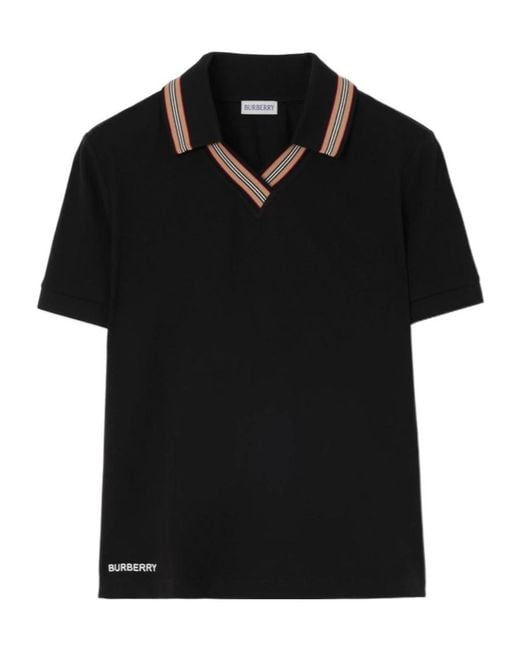 Burberry Black Short-Sleeved Polo Shirt