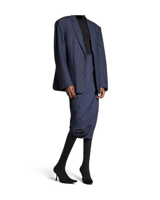 Balenciaga Blue Twisted Tailored Skirt
