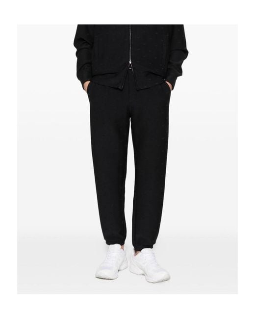 Emporio Armani Black Elastic Waist Sports Pants for men