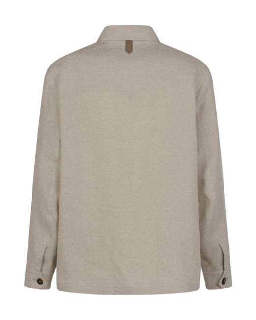 Canali Gray Utility Patch-Pocket Jacket for men