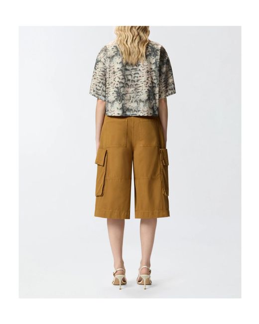 Pinko Brown Cargo Bermuda Shorts