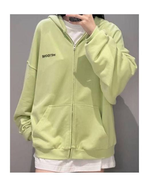we11done Green Bead-Logo Hooded Jacket for men