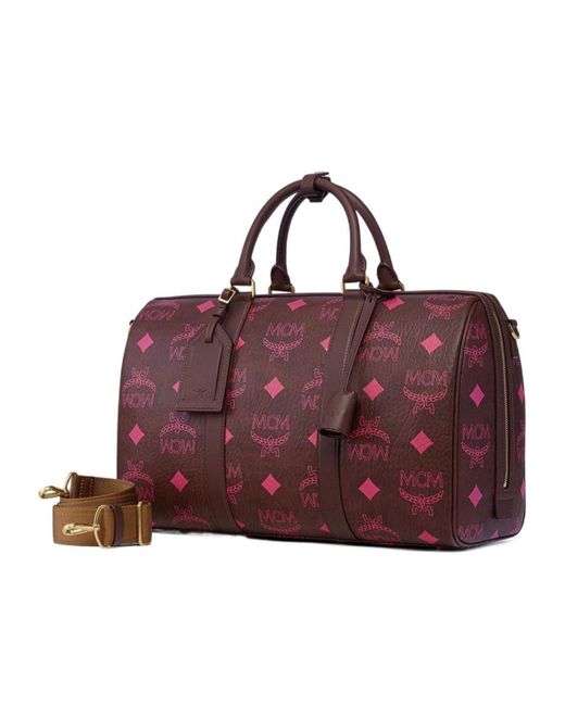 MCM Red Ottomar Weekender Bag