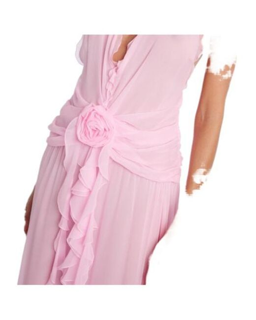 Blumarine Pink Lightweight Silk Maxi Dress