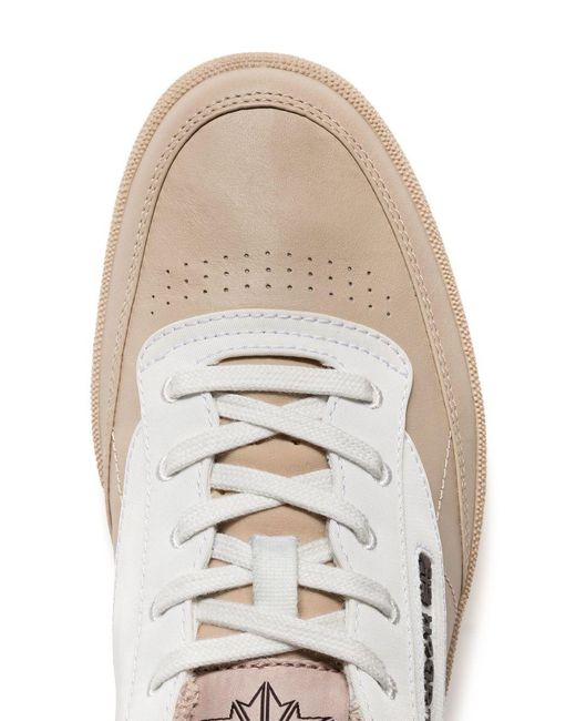 Reebok White Logo-Patch Leather Sneakers for men
