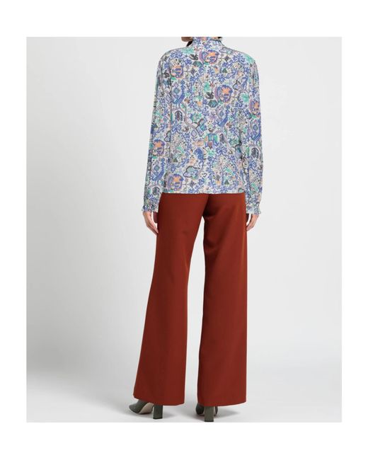 Isabel Marant Blue Printed Long-Sleeved Cover-Up