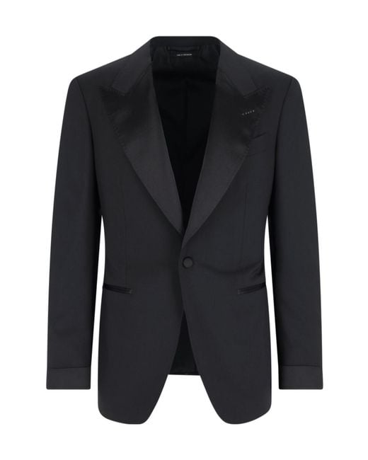Tom Ford Black Single-Breasted Two-Piece Tailored Suit for men