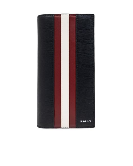 Bally Blue Logo Plaque Striped Bi-Fold Wallet