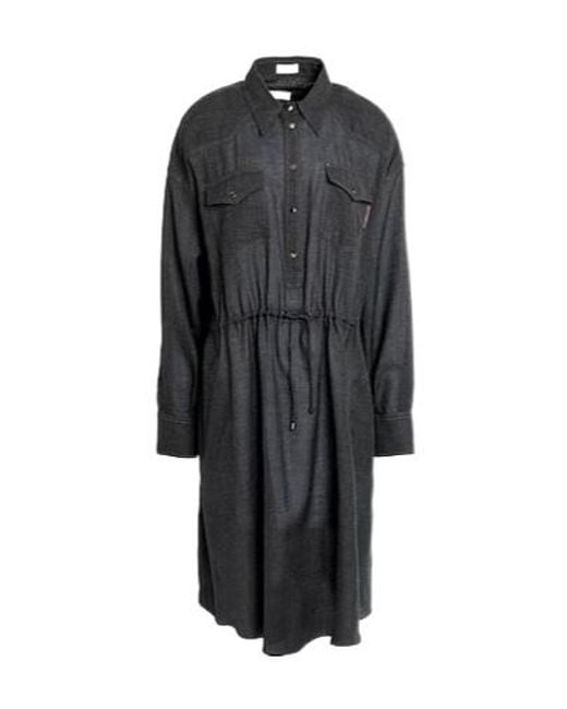 Brunello Cucinelli Black Simple Shirt Dress